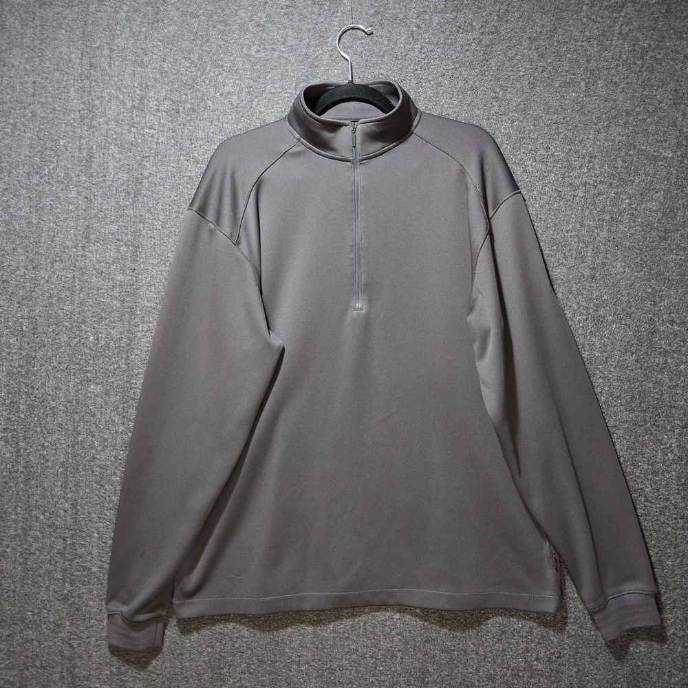 Straight Down Quarter Zip Sweater Gray Large Golf Pullover Performance Stretch